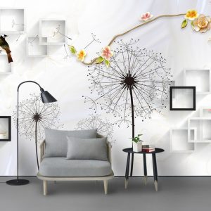 Tranh dán tường 3D hoa bồ công anh TDT864