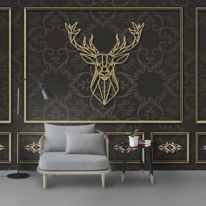 Tranh dán tường 3D hươu vàng TDT863