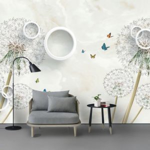 Tranh dán tường 3D hoa bồ công anh TDT859