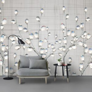 Tranh dán tường 3D hoa thủy tinh TDT844