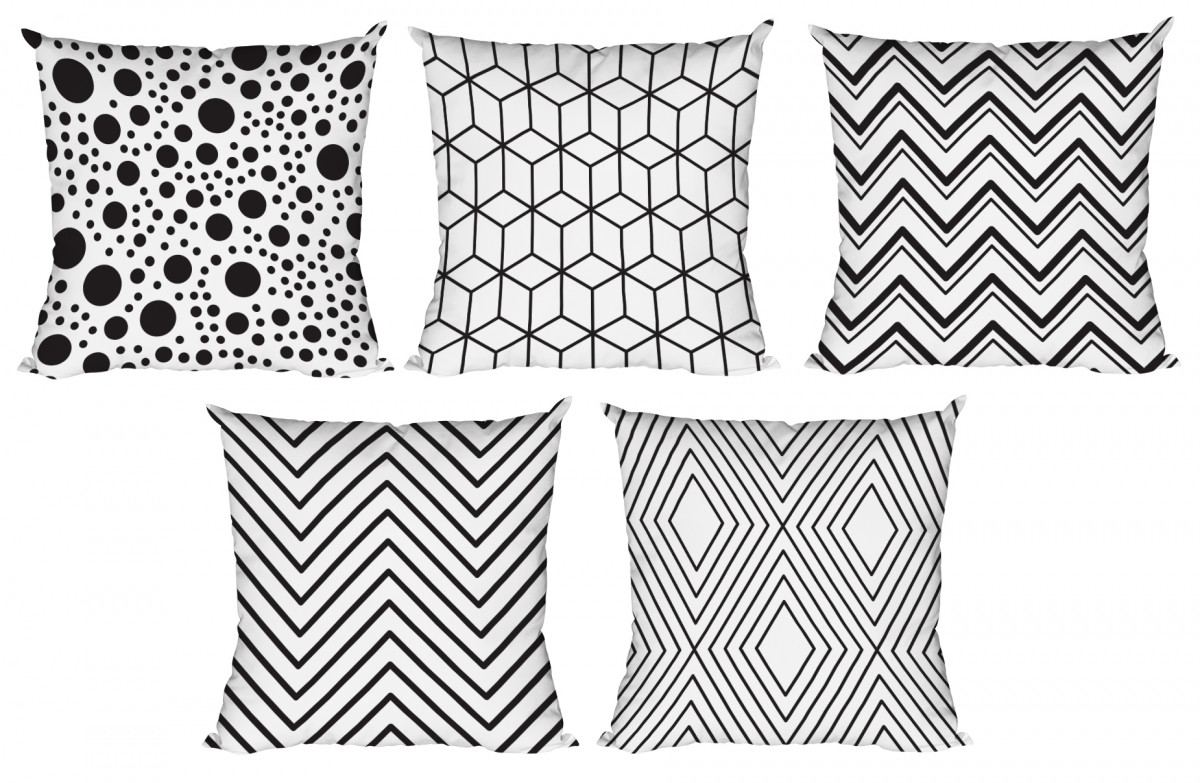 Gối vải họa tiết trừu tượng đen trắng GV0024 1 23