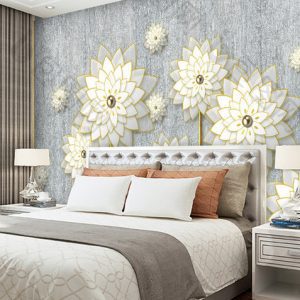 Tranh dán tường 3D hoa cúc nhiều cánh TDT956