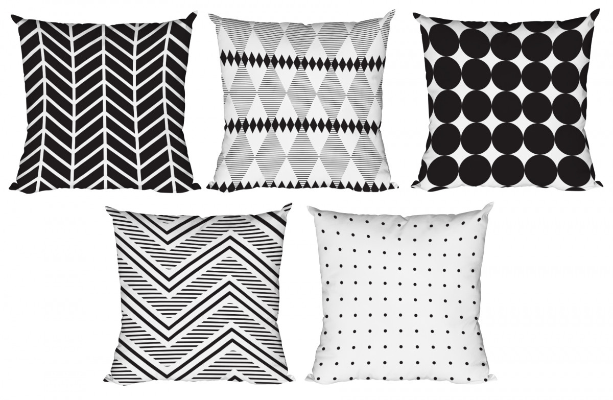 Gối vải họa tiết trừu tượng đen trắng GV0023 1 24 1