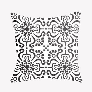 Gối vải họa tiết trừu tượng đen trắng GV0022 9 25 3