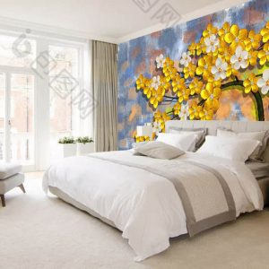 Tranh dán tường 3D cây hoa mai TDT835