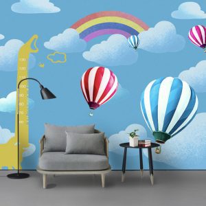 Tranh dán tường hươu cao cổ và khinh khí cầu TDT832