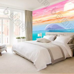 Tranh dán tường vẽ biển xanh TDT834