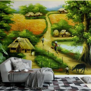 Tranh dán tường làng quê Việt Nam TDT703
