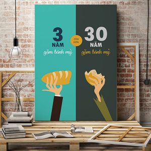 Tranh động lực 3 năm gặm bánh mỳ còn hơn 30 năm gặm bánh mỳ VP01005