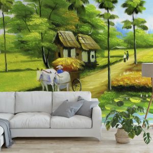 Tranh dán tường làng quê Việt Nam TDT704