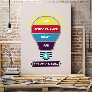 Tranh văn phòng 4 core value tmv digital VP01008