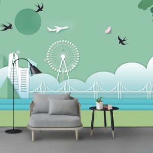 Tranh dán tường vẽ kiến trúc TDTA048