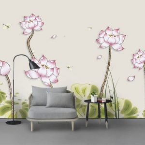 Tranh dán tường hoa sen nghệ thuật TDTA044