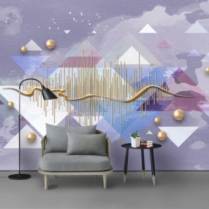 Tranh dán tường 3D trừu tượng hình học TDTA043