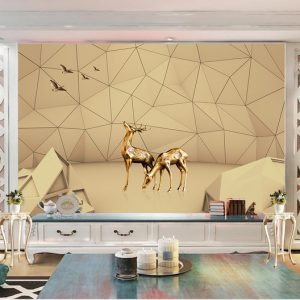 Tranh dán tường 3D hươu vàng TDTA034