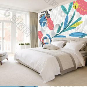 Tranh dán tường 3D hoa lá nghệ thuật TDTA081