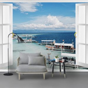 Tranh dán tường hiệu ứng 3D bãi biển TDTA036