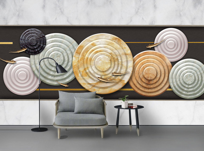 Tranh dán tường hiệu ứng 3D trừu tượng TDTA027 1