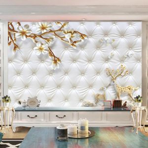 Tranh dán tường 3D trừu tượng hươu vàng TDTA028