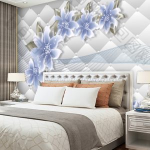 Tranh dán tường 3D hoa xanh TDTA083