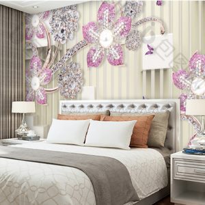 Tranh dán tường 3D hoa kim cương TDTA080