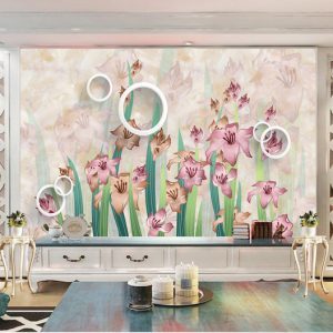 Tranh dán tường 3D hoa nghệ thuật TDTA020