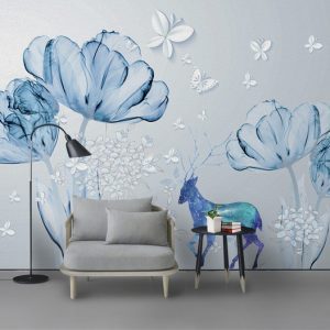 Tranh dán tường trừu tượng thiên nhiên động vật TDTA017