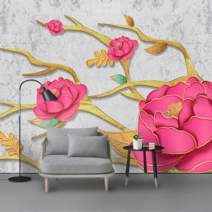Tranh dán tường 3D hoa nghệ thuật TDTA016