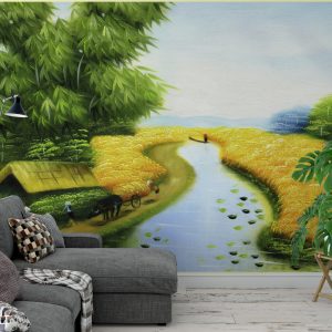 Tranh dán tường làng quê Việt Nam TDT702