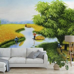 Tranh dán tường làng quê Việt Nam TDT701