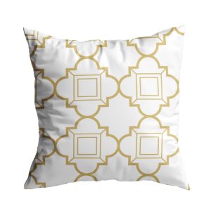 Gối vải họa tiết trừu tượng vàng-trắng GV0015 9 8 1 1