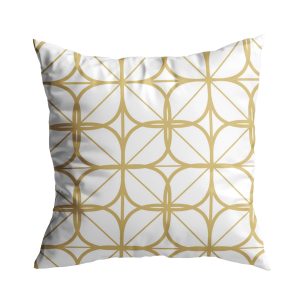 Gối vải họa tiết trừu tượng vàng-trắng GV0015 6 8 4