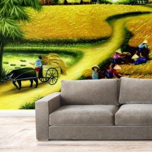 Tranh dán tường làng quê Việt Nam TDT700