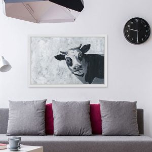 Tranh đơn nghệ thuật bò xám CV01005