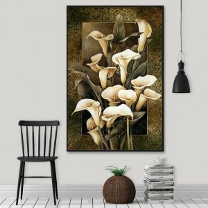 Tranh đơn hoa thủy vu cổ điển CV01030