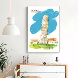 Tranh đơn tháp nghiêng Pisa CV01037