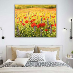 Tranh đơn sơn dầu cánh đồng hoa CV01042