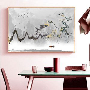 Tranh đơn trừu tượng xám CV01130