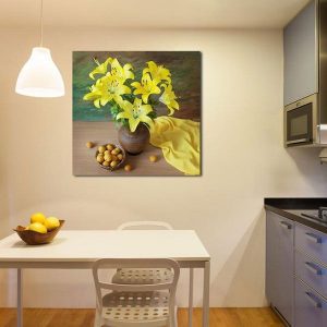 Tranh tĩnh bình hoa sắc vàng CV01145