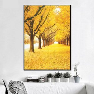 Tranh đơn con đường cây lá vàng CV01201