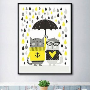 Tranh vẽ mèo ngộ nghĩnh CV01210