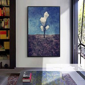 Tranh đơn cây bông trắng CV01216
