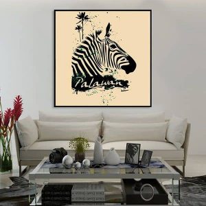 Tranh đơn trừu tượng ngựa vằn đen trắng CV01217