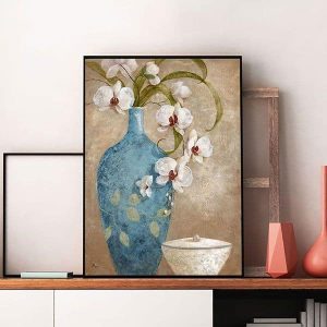 Tranh đơn vẽ hoa lan trắng CV01225