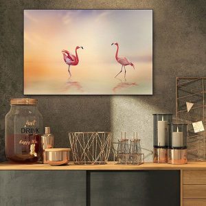 Tranh đơn đôi chim hạc hồng CV01231