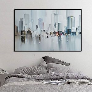 Tranh đơn sơn dầu trừu tượng thành phố CV01247