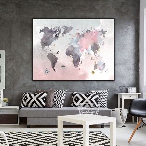 Tranh đơn bản đồ thế giới CV01253