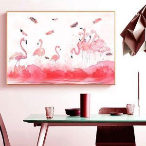 Tranh đơn vẽ chim hồng hạc CV01254