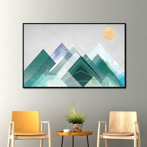 Tranh đơn trừu tượng núi xanh CV01262