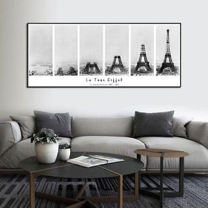 Tranh đơn đen trắng tháp Eiffel CV01282